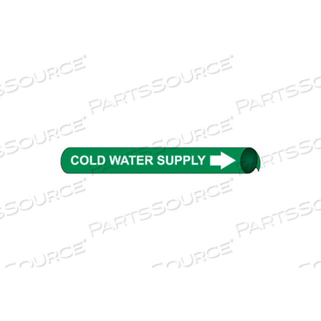PRECOILED AND STRAP-ON PIPE MARKER - COLD WATER SUPPLY