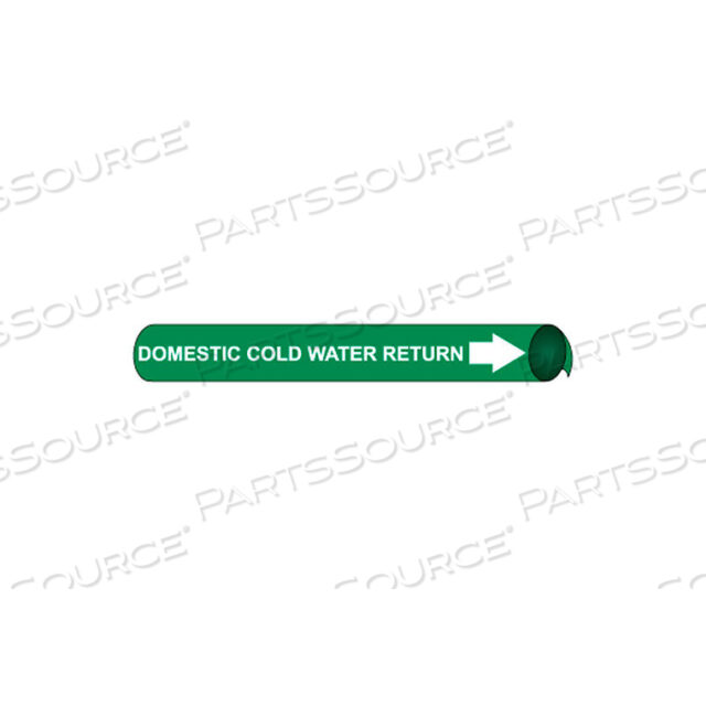 PRECOILED AND STRAP-ON PIPE MARKER - DOMESTIC COLD WATER RETURN