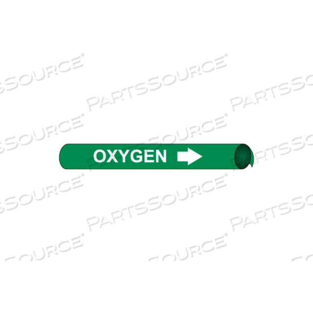 PRECOILED AND STRAP-ON PIPE MARKER - OXYGEN