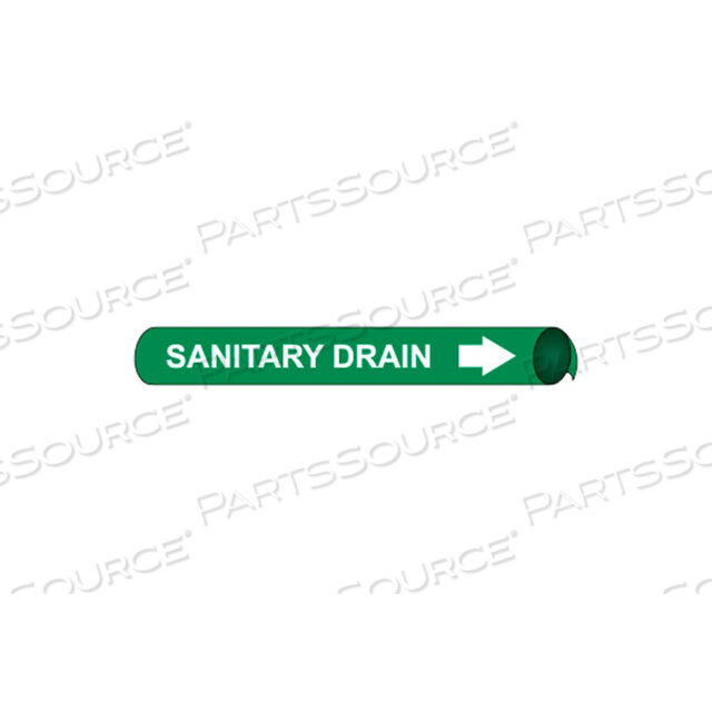 PRECOILED AND STRAP-ON PIPE MARKER - SANITARY DRAIN