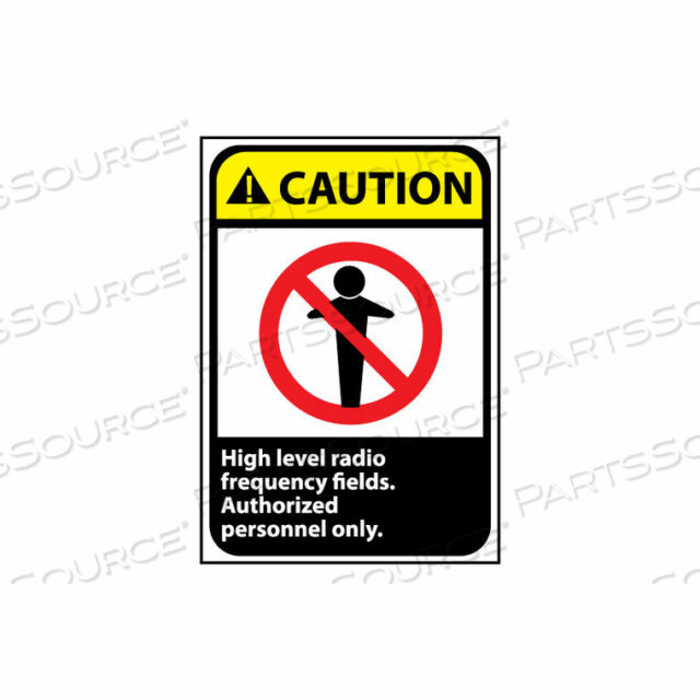 CAUTION SIGN 14X10 ALUMINUM - HIGH LEVEL RADIO FREQUENCY
