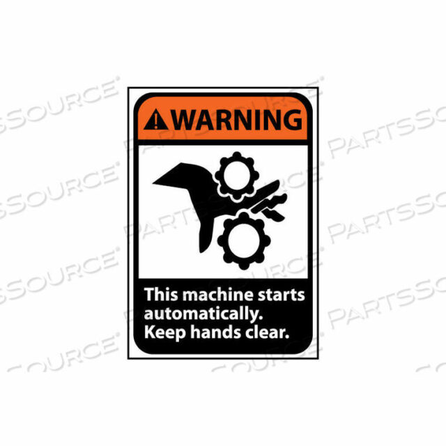 OEM#: WGA1RWARNING SIGN 10X7 RIGID PLASTIC - MACHINE STARTS AUTOMATICALLY by National Marker Company