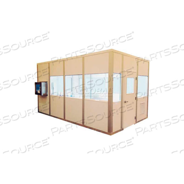 MODULAR CLEANROOM, 16L X 8W, 1 HEPA UNIT, 2 LIGHT FIXTURES, 4 OUTLETS, ISO 8, WHITE