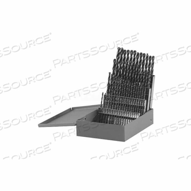 60 PIECE METAL INDEX BLACK OXIDE DRILL BIT SET - SIZES #1-#60