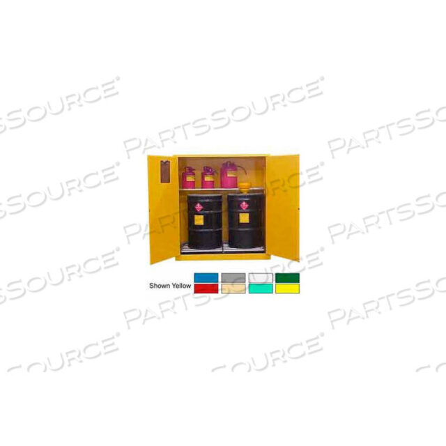 OEM#: W1080REDDRUM CABINET 120 GAL. CAPACITY VERTICAL MANUAL CLOSE HAZMAT FLAMMABLE W/ DRUM ROLLERS by Securall