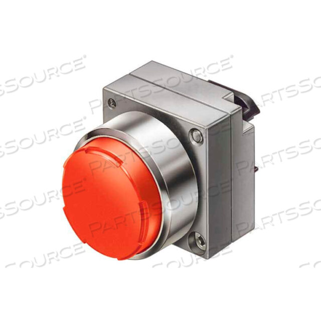 PUSHBUTTON, MOMENTARY, RED, EXTENDED CAP, OPERATOR, ROUND-METAL