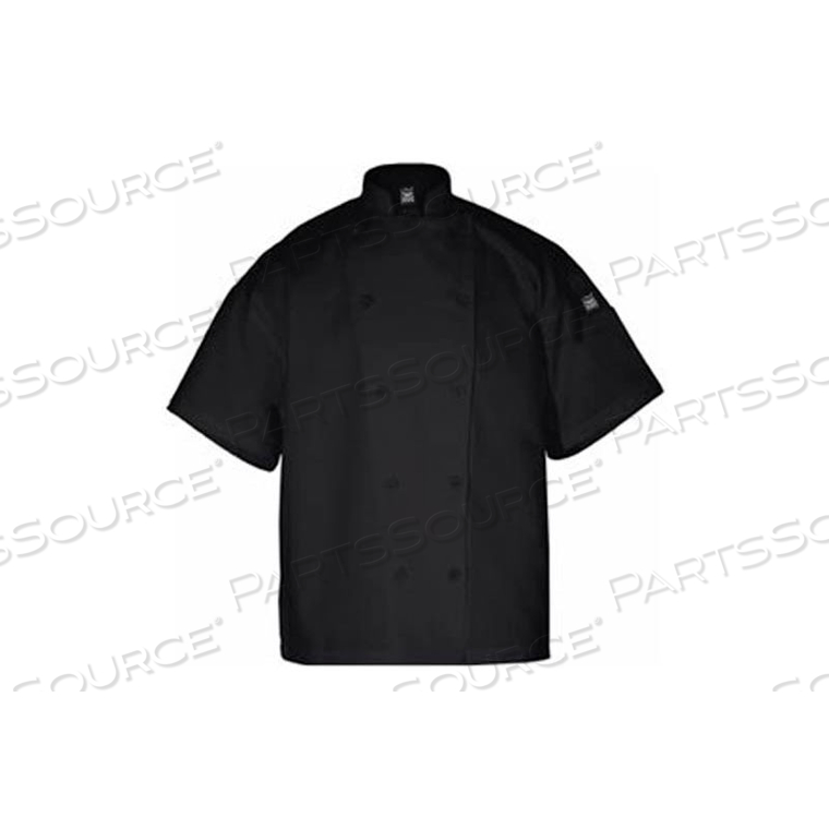 KNIFE & STEELCHEFS JACKET, X LARGE, SHORT SLEEVE, BLACK