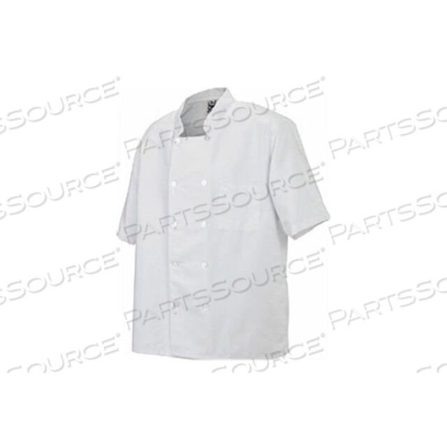 FRONT OF THE HOUSE CHEFS COAT, X LARGE, SHORT SLEEVE, DOUBLE BREASTED, WHITE