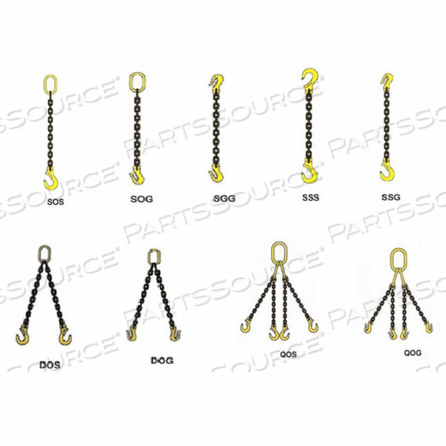 3/8 X 20 SINGLE LEG ALLOY CHAIN SLING WITH LATCH & GRAB SLING HOOK