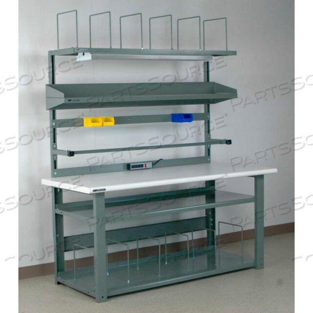 NO. 1 ADJUSTABLE HEIGHT COMPLETE PACKING WORKBENCH - LAMINATE SAFETY EDGE 60 X 30 BLACK