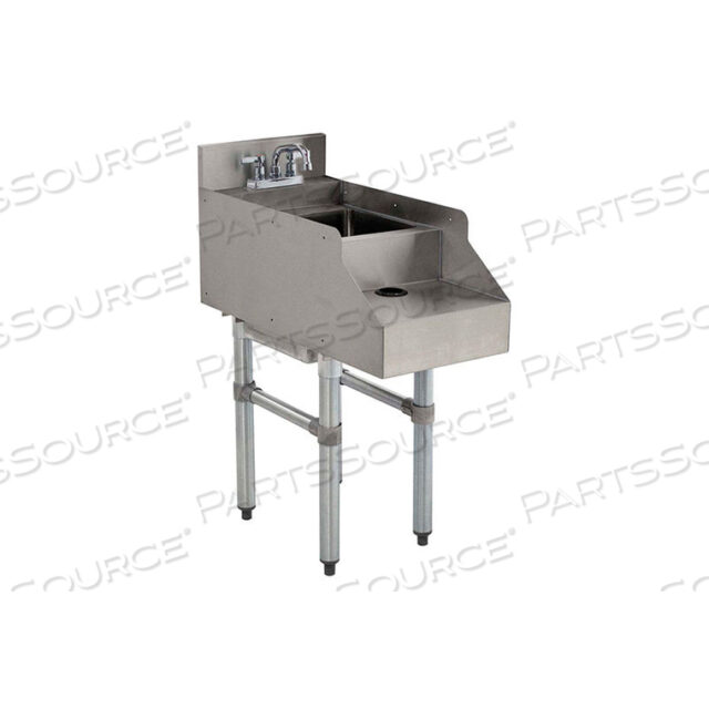 BLENDER STATION W/DUMP SINK AND FAUCET, 12WX26DX33-3/8H, STAINLESS STEEL