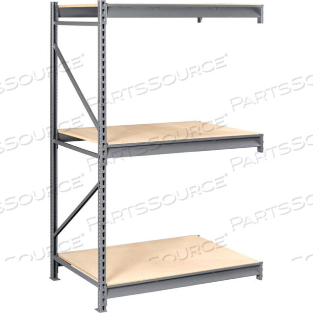 OEM#: BU-482484PA-MGYBULK STORAGE RACK - 48W X 24D X 84H - ADD-ON - 3 SHELF LEVELS - WOOD DECK - MEDIUM GRAY by Tennsco Corp.