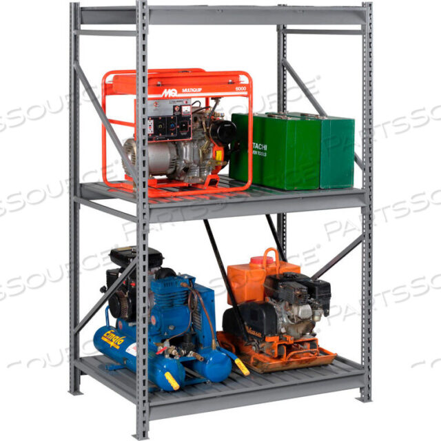 OEM#: BU-483684CS-MGYBULK STORAGE RACK - 48W X 36D X 84H - STARTER - 3 SHELF LEVELS - STEEL DECK - MEDIUM GRAY by Tennsco Corp.