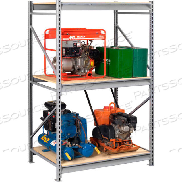 OEM#: BU-483684PS-LGYBULK STORAGE RACK - 48W X 36D X 84H - STARTER - 3 SHELF LEVELS - WOOD DECK - LIGHT GRAY by Tennsco Corp.