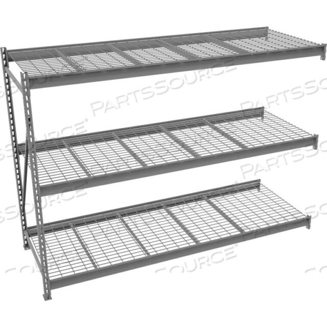 OEM#: BU-483684WA-MGYBULK STORAGE RACK - 48W X 36D X 84H - ADD-ON - 3 SHELF LEVELS - WIRE DECK - MEDIUM GRAY by Tennsco Corp.