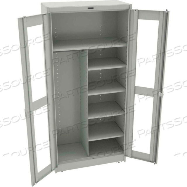 C-THRU DELUXE COMBINATION CABINET - UNASSEMBLED 36W X 18D X 78H, LIGHT GREY