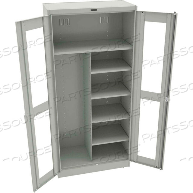 C-THRU DELUXE COMBINATION CABINET - WELDED 36W X 18D X 78H, LIGHT GREY