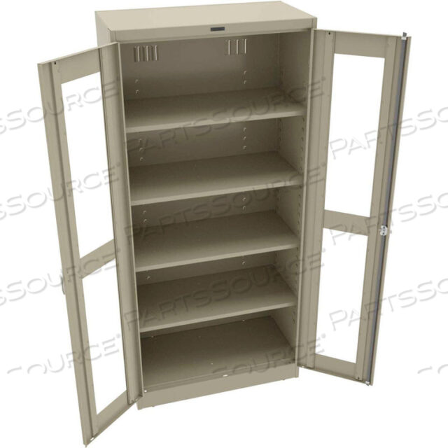 C-THRU DELUXE STORAGE CABINET - WELDED 36W X 18D X 78H, SAND