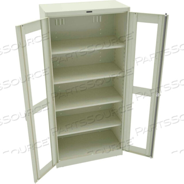 C-THRU DELUXE STORAGE CABINET - WELDED 36W X 18D X 78H, CHAMPAGNE PUTTY
