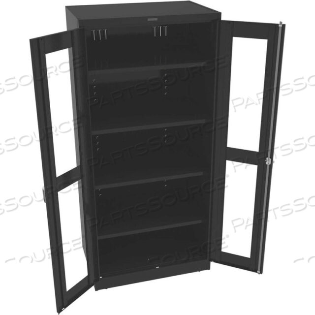 C-THRU DELUXE STORAGE CABINET - WELDED 36W X 24D X 78H, BLACK