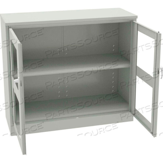C-THRU JUMBO COUNTER HEIGHT CABINET - UNASSEMBLED 48W X 18D X 42H, LGT GREY