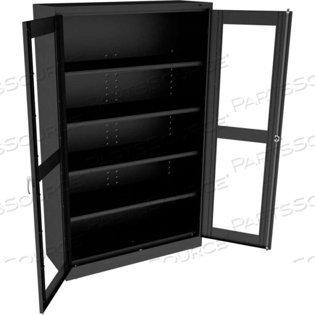 C-THRU JUMBO STORAGE CABINET - UNASSEMBLED 48W X 24D X 78H, BLACK