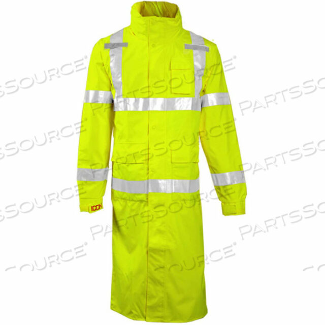 C24122 ICON HOODED COAT, FLUORESCENT YELLOW/GREEN, 48, XL