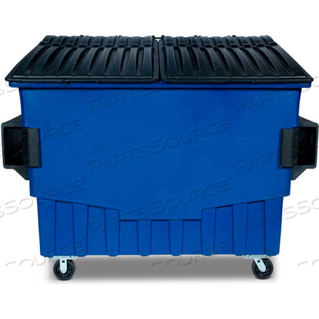 OEM#: FR040-007054 CUBIC YARD FRONT LOADING DUMPSTER W/ BUMPERS, BLUE by Toter