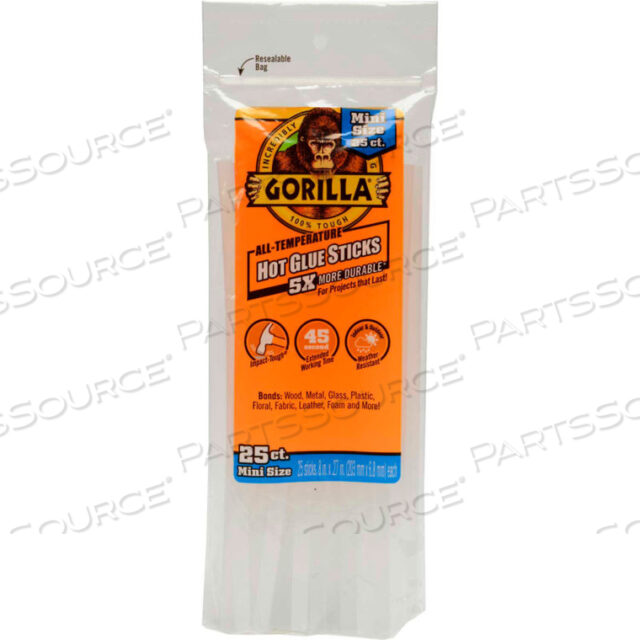 HOT GLUE STICKS, 8 MINI, 25 PER PACK