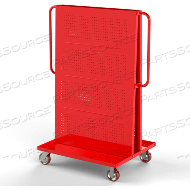 OEM#: F89550RMODULAR A-FRAME BIN CART F89550 W/2 ROUND-PEG PEGBOARD PANELS 36W X 30D X 62H, RED by Valley Craft Industries, Inc