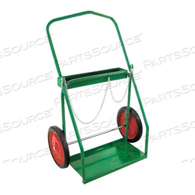 OEM#: 214LOW-RAIL FRAME DUAL-CYLINDER CART, 32 IN OD W X 47 IN H, 14 IN DIA X 1.75 IN W SOLID RUBBER (BB) WHEELS, INCL SAFETY CHAIN by Anthony Welded Products