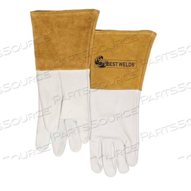 OEM#: 120TIGXL120-TIG CAPESKIN WELDING GLOVES, X-LARGE, WHITE/TAN, 4 IN GAUNTLET, UNLINED by Best Welds