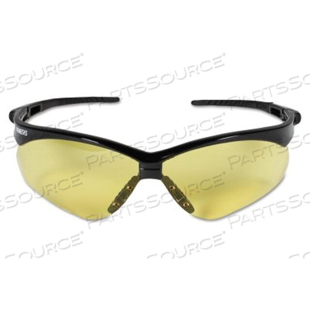 OEM#: 22476V30 NEMESIS SAFETY GLASSES, AMBER, POLYCARBONATE LENS, ANTI-FOG, BLACK FRAME/TEMPLE, NYLON by KleenGuard