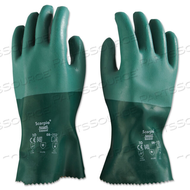 OEM#: 8-352 10SCORPIO NEOPRENE GLOVES, GREEN, SIZE 10 by Ansell Healthcare