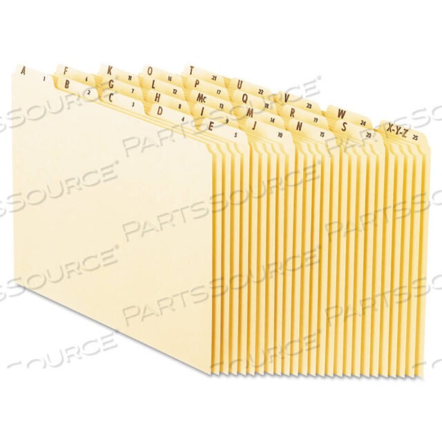 OEM#: EN225TOP TAB A-Z FILE GUIDES, 1/5-CUT TOP TAB, A TO Z, 8.5 X 11, MANILA, 25/SET by Esselte Pendaflex Corp.