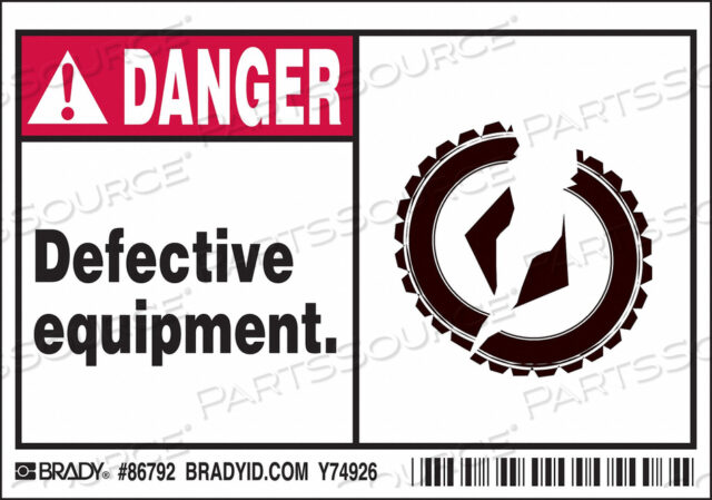 OEM#: 86792MACHINE/EQUIPMENT LABL 3-1/2INHX5INW PK5 by Brady Americas