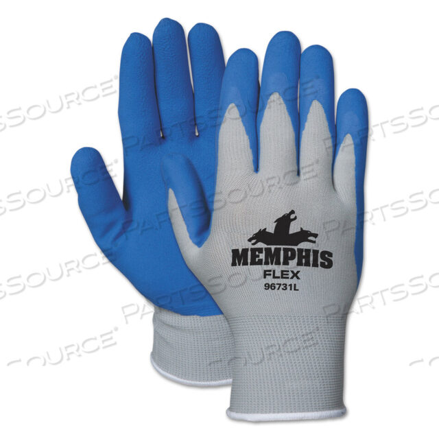 OEM#: 96731MMEMPHIS FLEX SEAMLESS NYLON KNIT GLOVES, MEDIUM, BLUE/GRAY, PAIR by MCR Safety