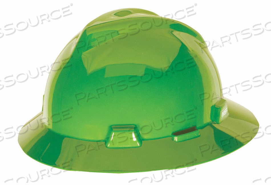 OEM#: 815562V-GARD SLOTTED FULL-BRIM HAT WITH STAZ-ON SUSPENSION, BRIGTH LIME GREEN by MSA Safety Sales, LLC