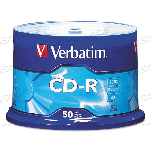 OEM#: 94691CD-R RECORDABLE DISC, 700 MB/80MIN, 52X, SPINDLE, SILVER, 50/PACK by Verbatim