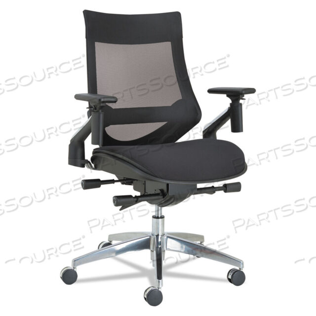 OEM#: ALEEBW4213ALERA EB-W SERIES PIVOT ARM MULTIFUNCTION MESH CHAIR, SUPPORTS 275 LB, 18.62 TO 22.32 SEAT, BLACK SEAT/BACK, ALUMINUM BASE by Alera