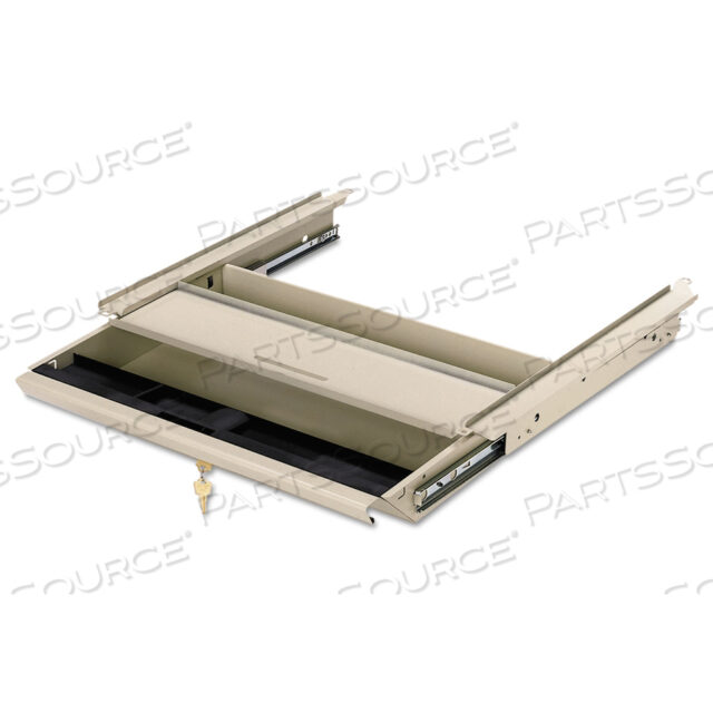 CENTER DRAWER WITH CORE REMOVABLE LOCKS, 38000 SERIES, METAL, 19W X 14.75D X 3H, LIGHT GRAY