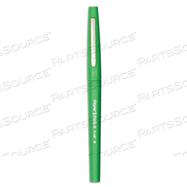 OEM#: 8440152POINT GUARD FLAIR FELT TIP POROUS POINT PEN, STICK, MEDIUM 0.7 MM, GREEN INK, GREEN BARREL, DOZEN by Paper Mate