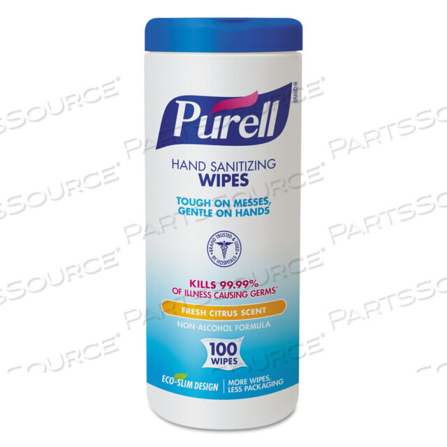 OEM#: 9111-12PREMOISTENED HAND SANITIZING WIPES, 5.78 X 7, 100/CANISTER, 12 CANISTERS/CARTON by Purell