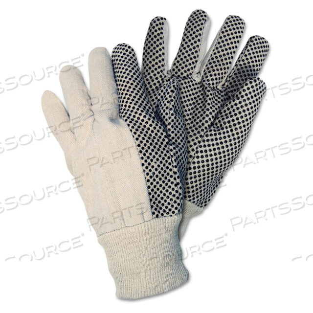 OEM#: 88088808 MCR SAFETY DOTTED GLOVES, LARGE, CANVAS, NATURAL, KNIT WRIST CUFF by MCR Safety