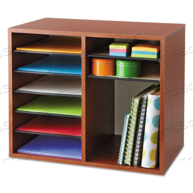 OEM#: 9420CYFIBERBOARD LITERATURE SORTER, 12 COMPARTMENTS, 19.63 X 11.88 X 16.13, CHERRY by Safco