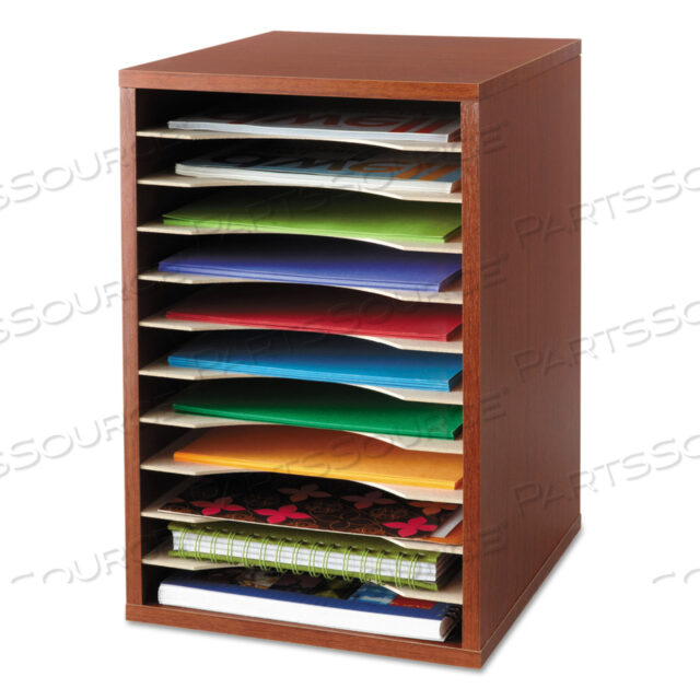 OEM#: 9419CYWOOD DESKTOP LITERATURE SORTER, 11 COMPARTMENTS, 10.63 X 11.88 X 16, CHERRY by Safco