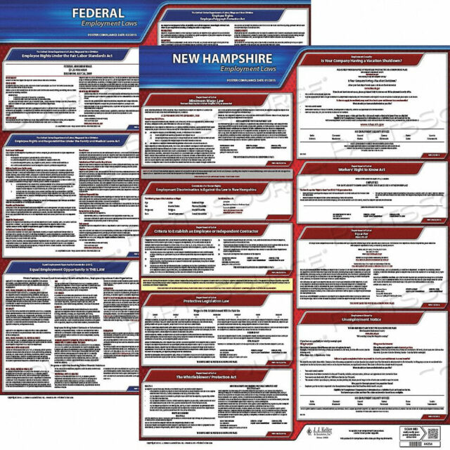 OEM#: 100-NH-3LABORLAW POSTER FED/STA NH ENG 20INH 3YR by J.J. Keller & Associates