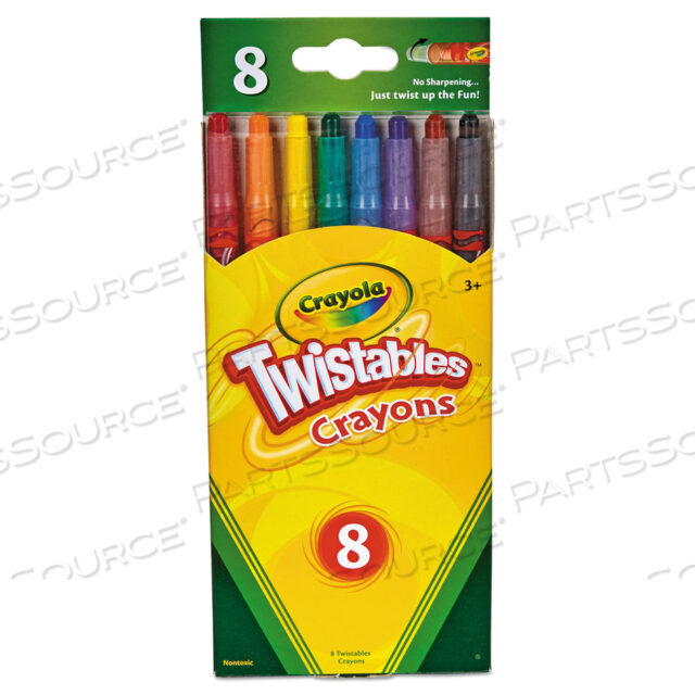 TWISTABLE CRAYONS, PREMIUM TRADITIONAL COLORS, 8/PACK