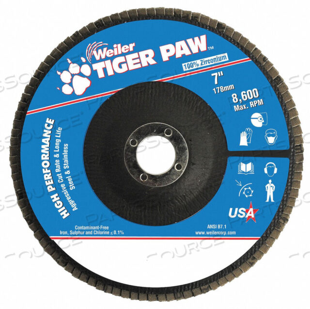 OEM#: 98841H7366 ABRASIVE FLAP DISC COARSE 7IN. PHENOLIC by Weiler