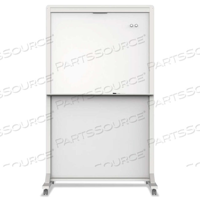OEM#: ECM4068DTMOTION DUAL-TRACK MOBILE MAGNETIC DRY-ERASE EASEL, TWO 40 1/2 X 34 PANELS, WHITE by Quartet